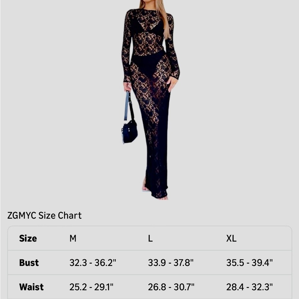 🌺🌺Elegant Black Lace Dress it is said XL but will be good for small - Picture 5 of 5